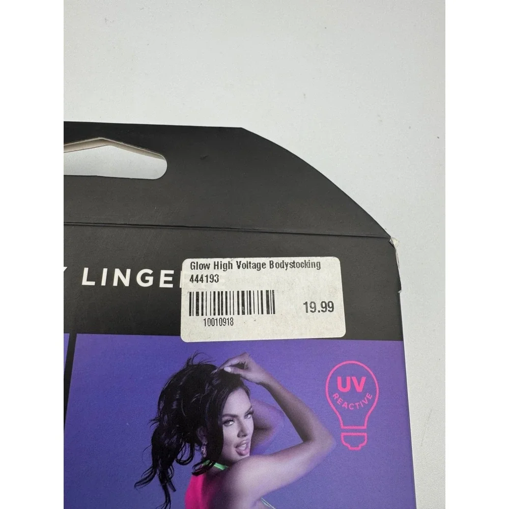 NWB Fantasy‎ Glow High Voltage High Neck Body Stocking & G-String Panty Women's
